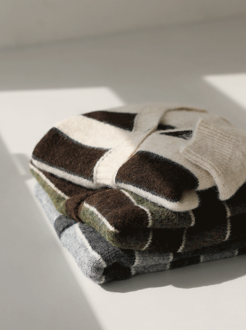 トメイン配色カーディガンC2550