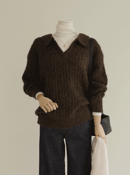 ディモラブイネックカラーニットK4134