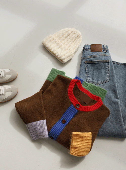 オルジェ配色カーディガン C2575