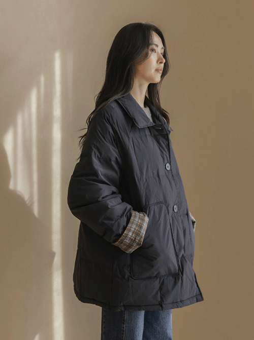 ラオンパ配色ダックダウンバディングZ378