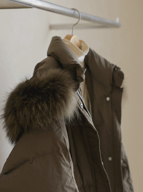 大型フードダックダウンロングパディング Z382