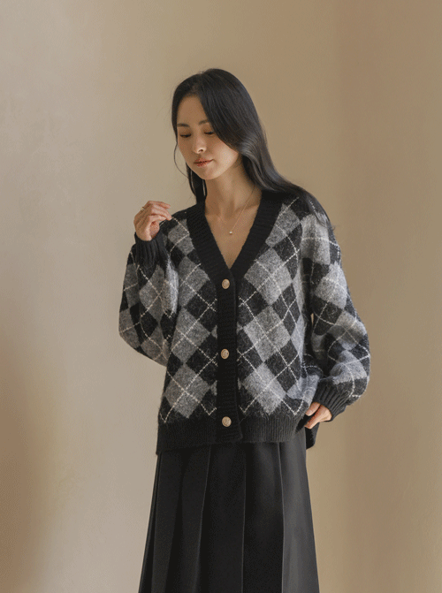 テンブレンアーガイルカーディガンZ387