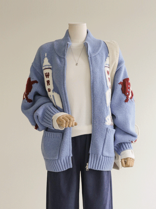 パルゴジップアップジャケットカーディガンC2612