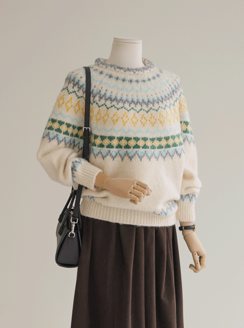 ジェントロ ノルディック ニット K4186