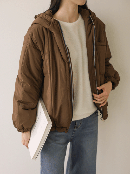 グリボンフードパディングジャンパ U6120