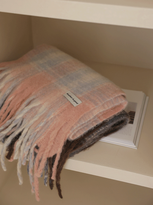 タウィユチェックウルマフラーF1261