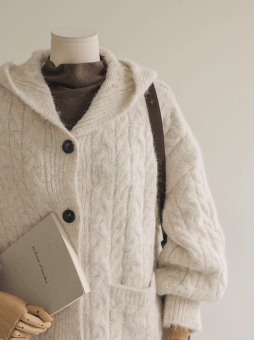 ディエオンフードカーディガン C2655