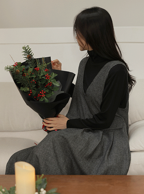 ユートロンヘリンボーンワンピースD7812