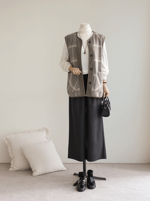 ディルエル チェック ウールベスト U6184