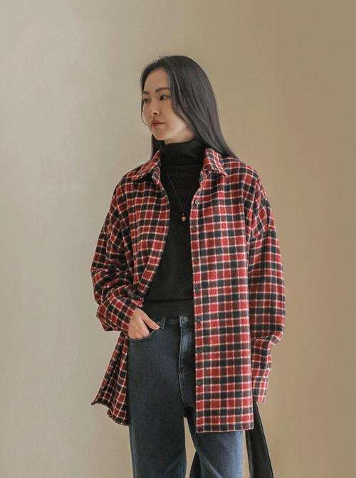 マドエチェックウールシャツT11339