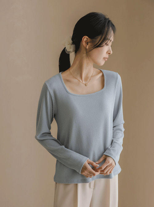 アイダスクエアネックティーシャツ T11569