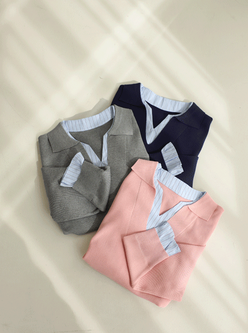 クレビットレイヤードカラーニットK4279