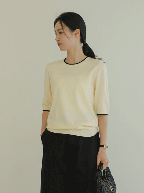 ジェミラカシミア半袖ニットK4289