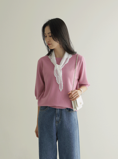 ドリオンボートネック半袖ニットK4287