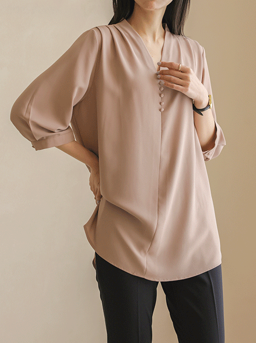 オリル ブイネック ブラウス T11853