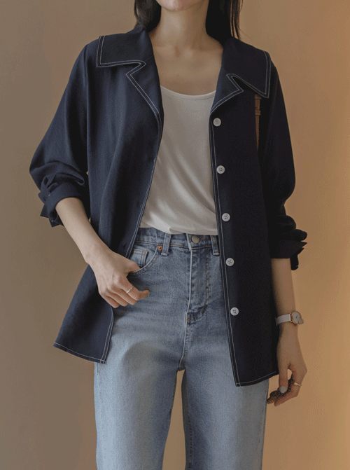 シャコオンオープンカラーブラウスT11854