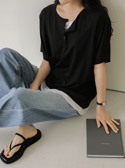 シャハロレイヤード半そでティー T11983