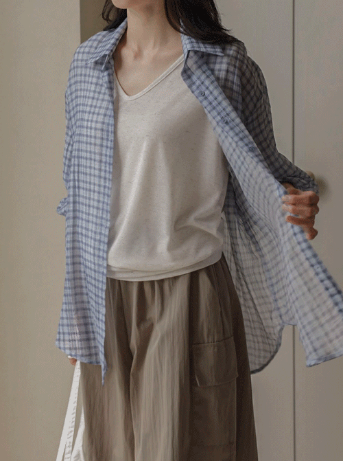 テソミ チェックシャツ T12587